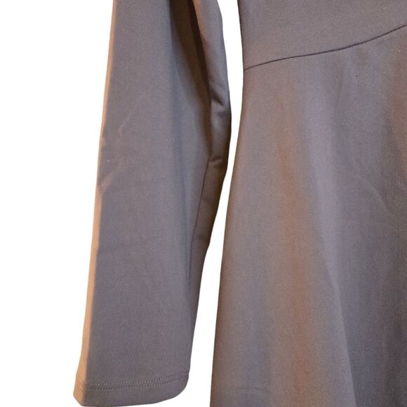 Women's Long Sleeve Twist-Front Mini Knit Skater Dress - Wild Fable Chestnut XXL - Picture 8 of 12